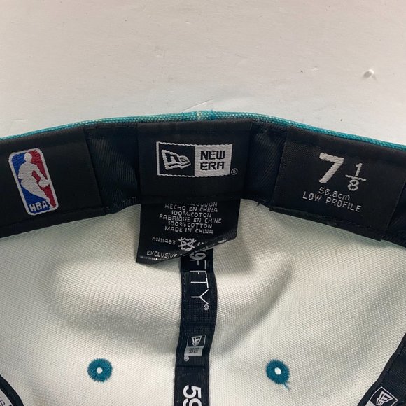 Charlotte Hornets New Era 59Fifty Low Profile Faded Hat NBA Mens Size 7 1/8 - Picture 7 of 8